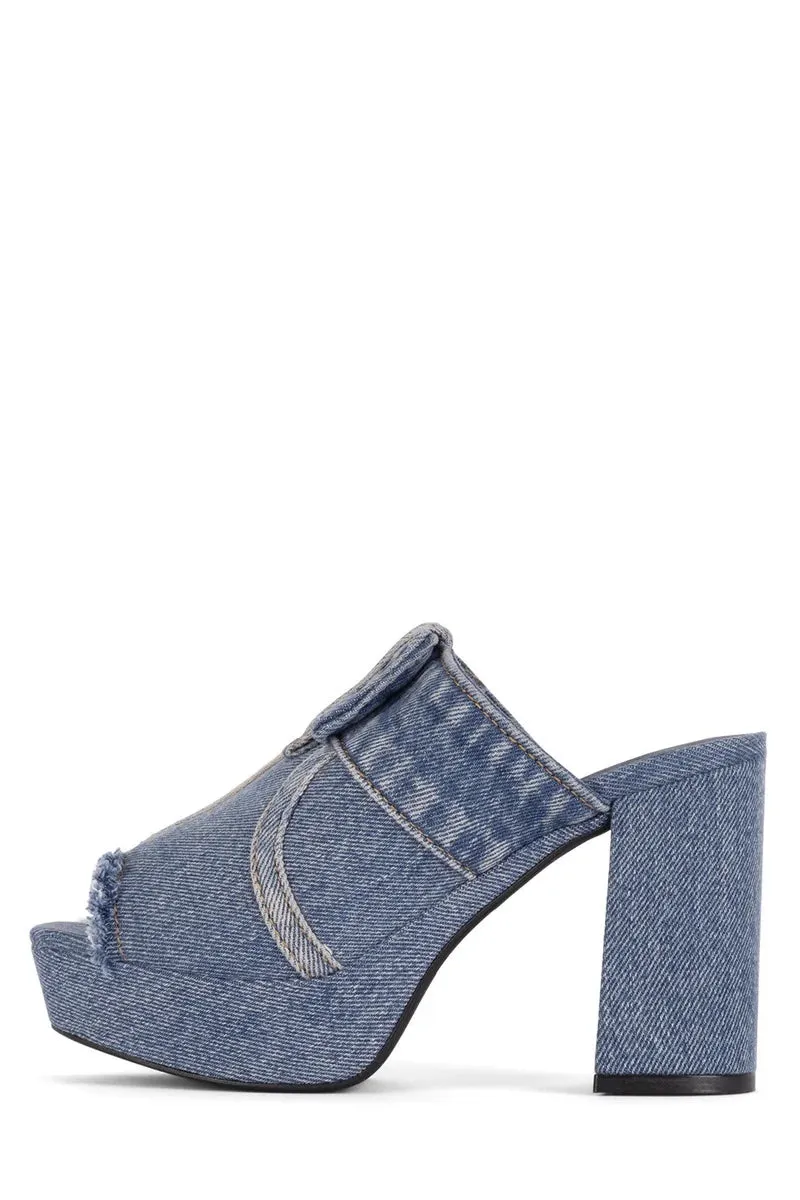 Open Campbell Mega sale Sandals Blue Magda-Jn Platform Mule Denim Personalized assistance Jeffrey Squared Toe