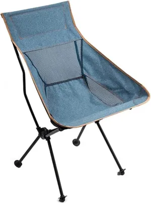 Outdoor Chair Folding Camping Chair Fishing Chair Folding Portable Outdoor Leisure Recliner Oxford Cloth Breathable Stool with High Back Camping Chair Foldable Chair, Blue