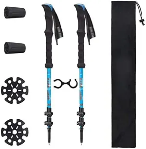 Outdoor Hiking Telescopic EVA Cork Trekking Pole Carbon Multi-Function Off-Road Straight Handle Three-Section Carbon Fiber Cane