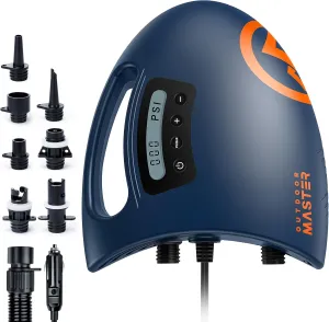 OutdoorMaster 20PSI High Pressure SUP Air Pump Shark - Intelligent Dual Stage Inflation & Auto-Off & Deflation, 12V DC Car Connector, for Inflatable Stand Up Paddle Boards, Boats