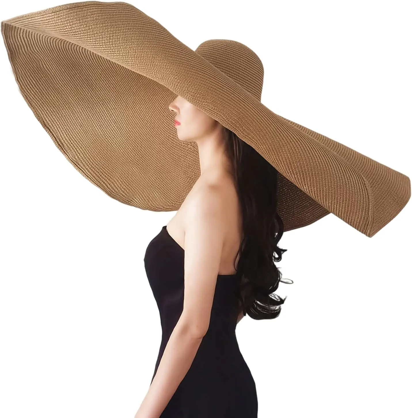 Oversized Beach Straw Hats for Women Floppy, Extra Large Sun Visor Hat Wide Brim Summer Roll Up Big Beach Hat Women Foldable