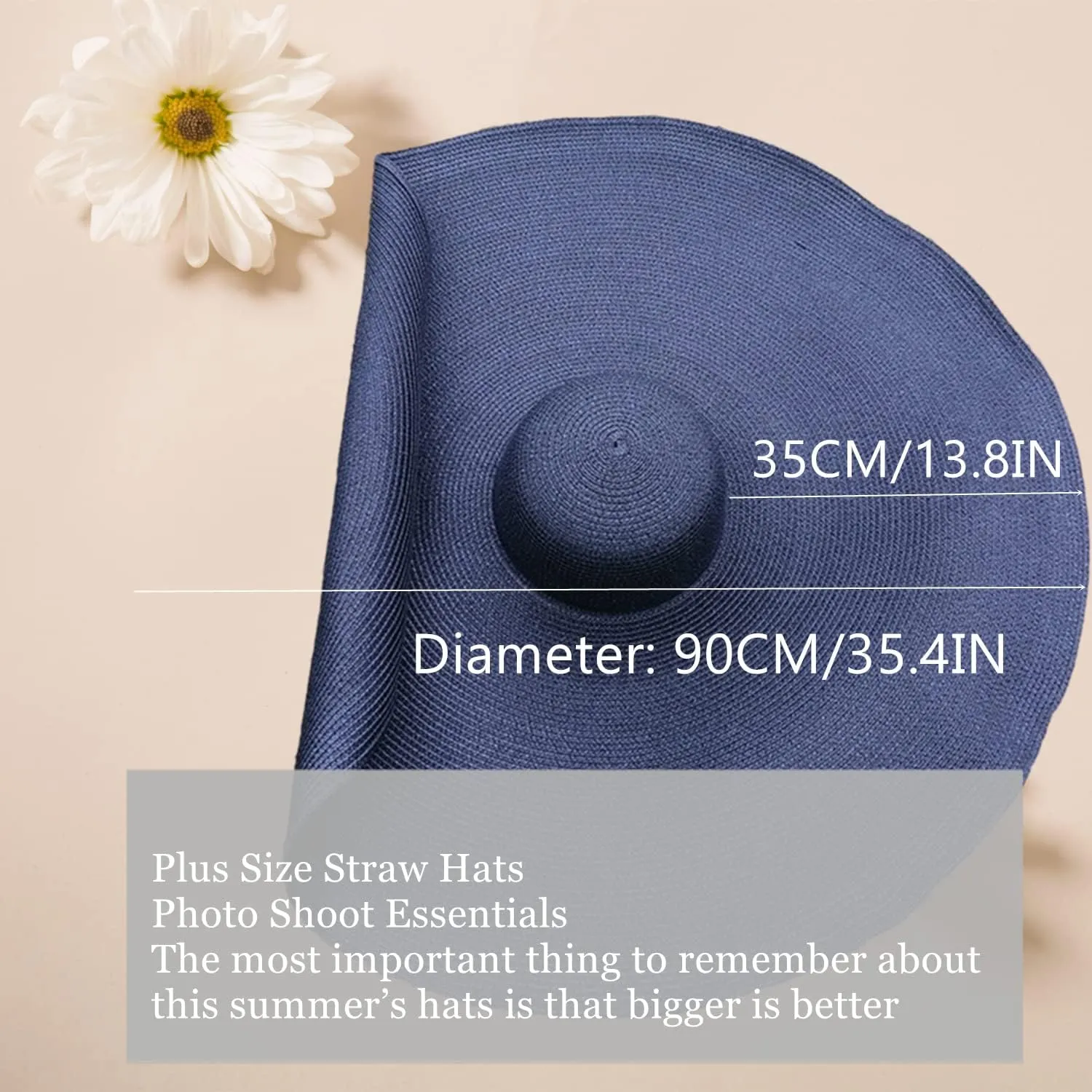 Oversized Beach Straw Hats for Women Floppy, Extra Large Sun Visor Hat Wide Brim Summer Roll Up Big Beach Hat Women Foldable