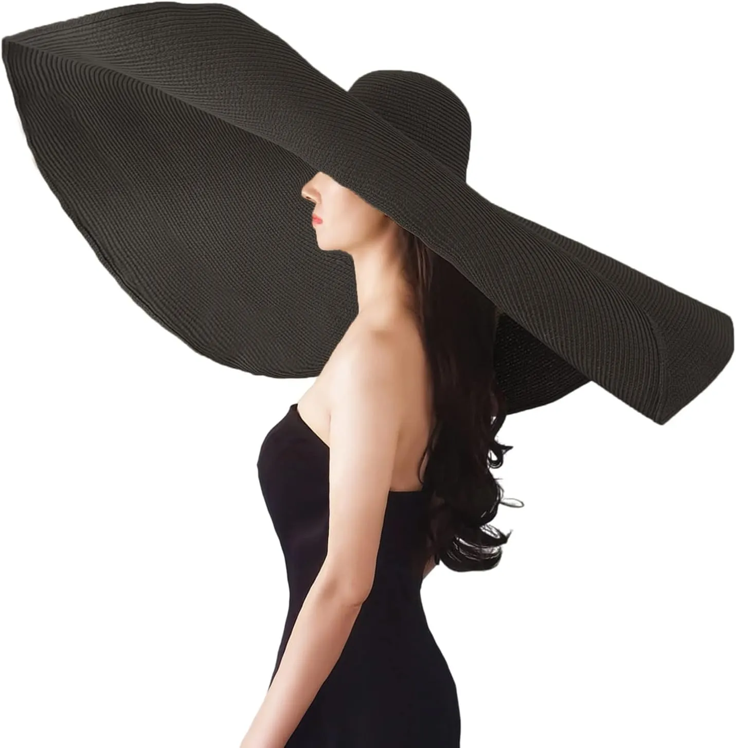 Oversized Beach Straw Hats for Women Floppy, Extra Large Sun Visor Hat Wide Brim Summer Roll Up Big Beach Hat Women Foldable