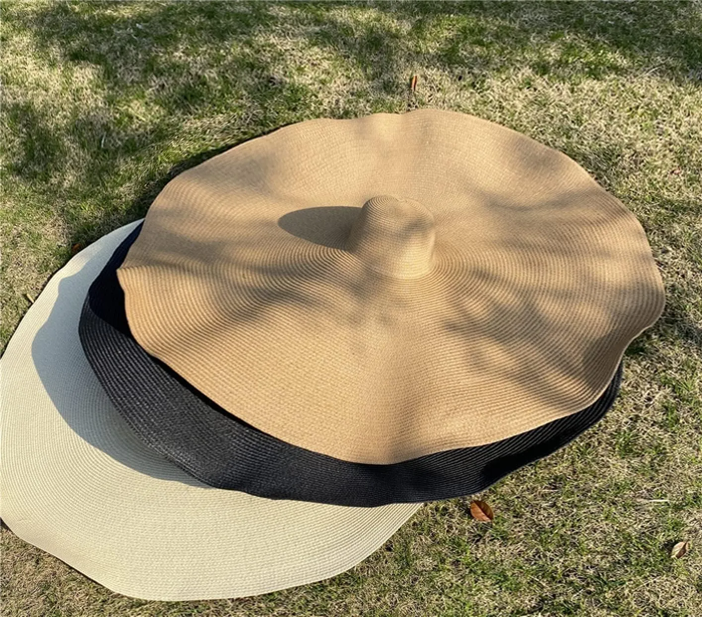 Oversized Beach Straw Hats for Women Floppy, Extra Large Sun Visor Hat Wide Brim Summer Roll Up Big Beach Hat Women Foldable