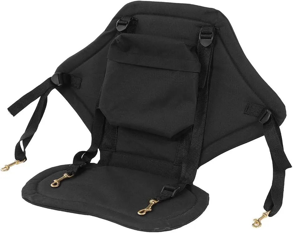 Padded Kayak Seat, Non-Slip Kayak Seat Sit-On-Top Cushioned Back Support Kayak and Canoe Seat with 4-Way Adjustable Mounting Straps for Kayaking, Canoeing, Fishing