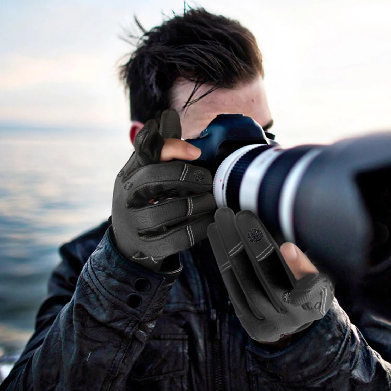 Palmyth Neoprene Fishing Gloves for Men and Women 3 Cut Fingers Flexible Great for Photography Fly Fishing Ice Fishing Running Touchscreen Texting Hiking Jogging Cycling Walking