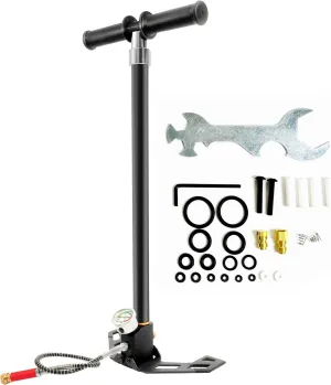 PCP Hand Pump 30Mpa 4500Psi, 4 Stage PCP High Pressure Hand Pump, Stainless Steel Air Pump with Oil-Moisture Filter for PCP Air Guns, Paintball Gun, Air Rifle, HPA Gas Tanks, Tire Inflation