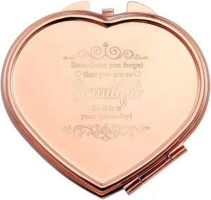 Personalized Cosmetic Compact Mirror 2.75 Inch Round Rosegold Handheld Travel Pocket Make up Mirror Beauty Tools Accessories Small Gifts for Women