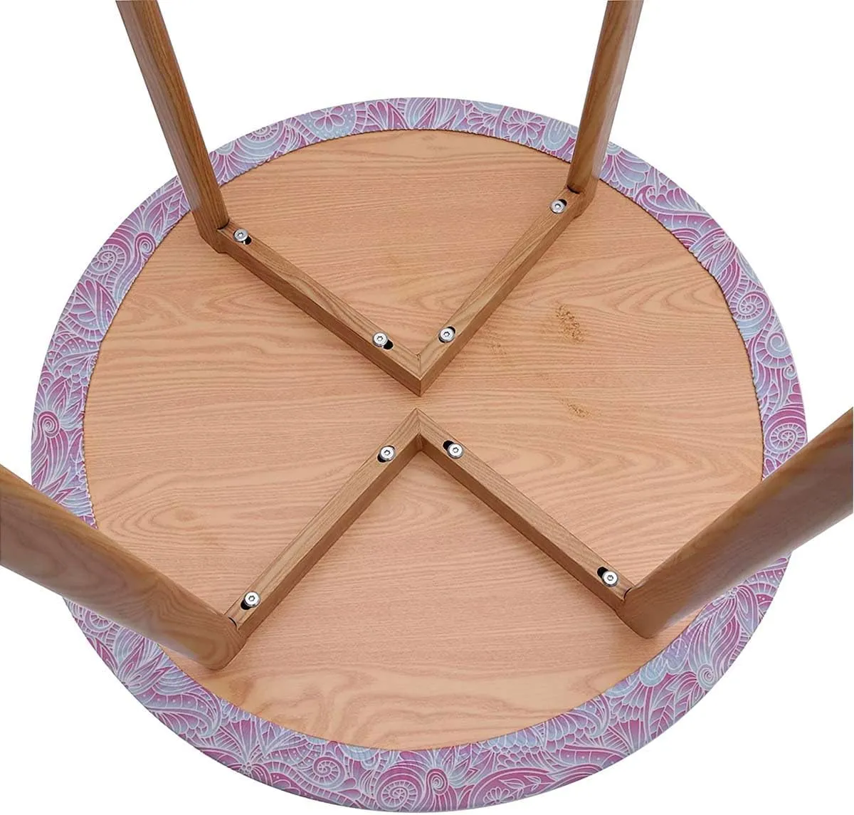 Pink and White Tablecloth Overlay for Round Romantic Floral Design Blossoms Leaves Elastic Edge Waterproof Table Cover Table Cloth for Round Table Flowers Fit for 36"-39" Table