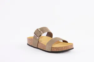 PLAKTON - 343004 FLAT BUCKLE MULE - GREEN NUBUCK