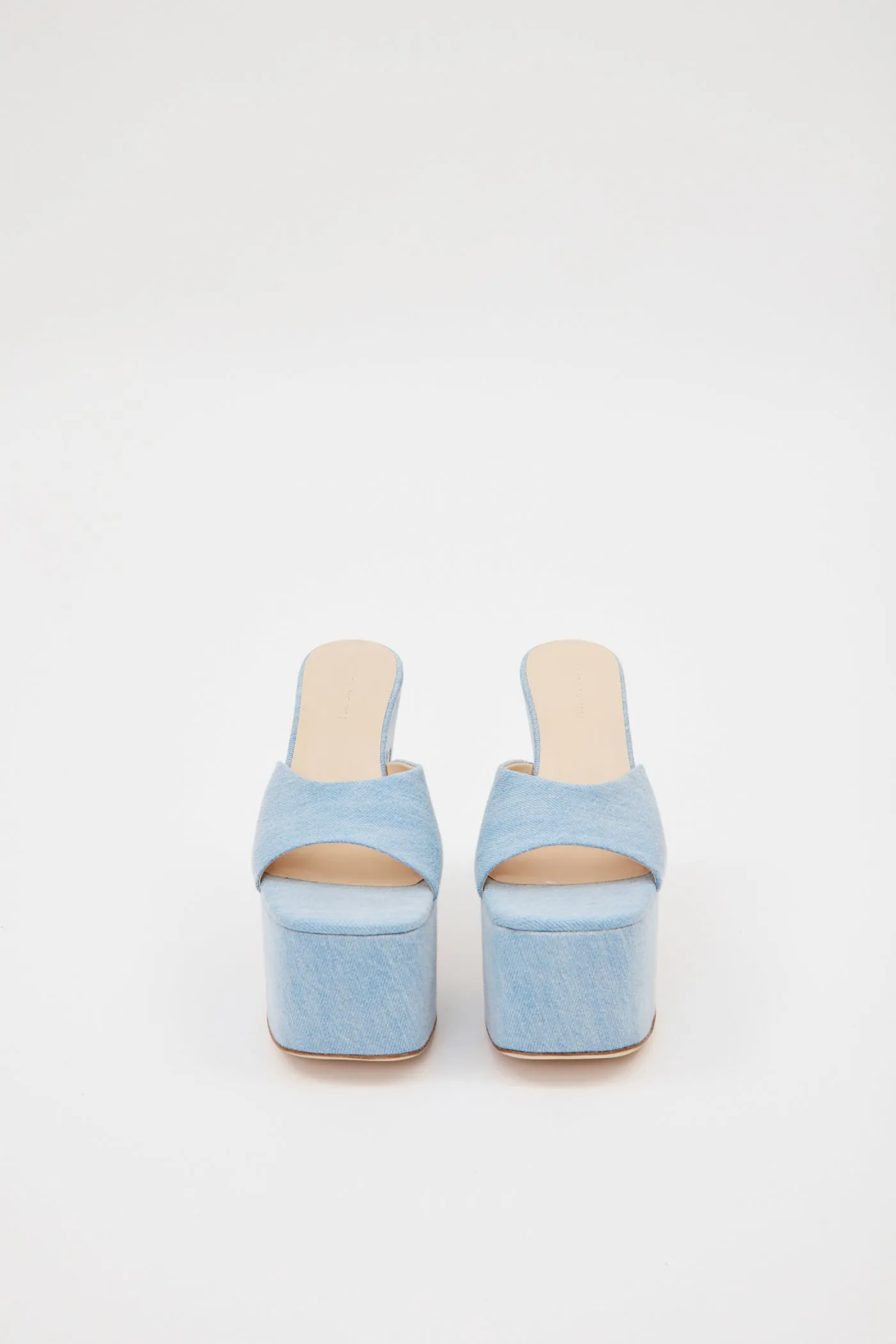 Platform Blue Denim Mule