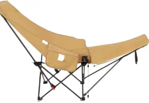 Portable Folding Camping Chair, Lawn Chair, Comfortable and Lightweight Sports Chair, Equipped with Three Adjustable Outdoor Fishing Gears, Suitable for Travel (Four Levels Khaki Color,)