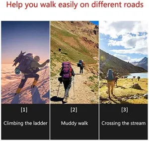 Portable Telescopic Hiking Poles – Ultralight 85% Carbon Fiber, Adjustable 65-135cm, External Lock, Cork & EVA Grip, Tungsten Steel Tip for Hiking, Trekking, Skiing