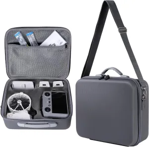 Portable Travel Case for DJI Flip Fly More Combo Drone - Protective Hard Shell Carrying Storage Bag with Removable Shoulder Strap
