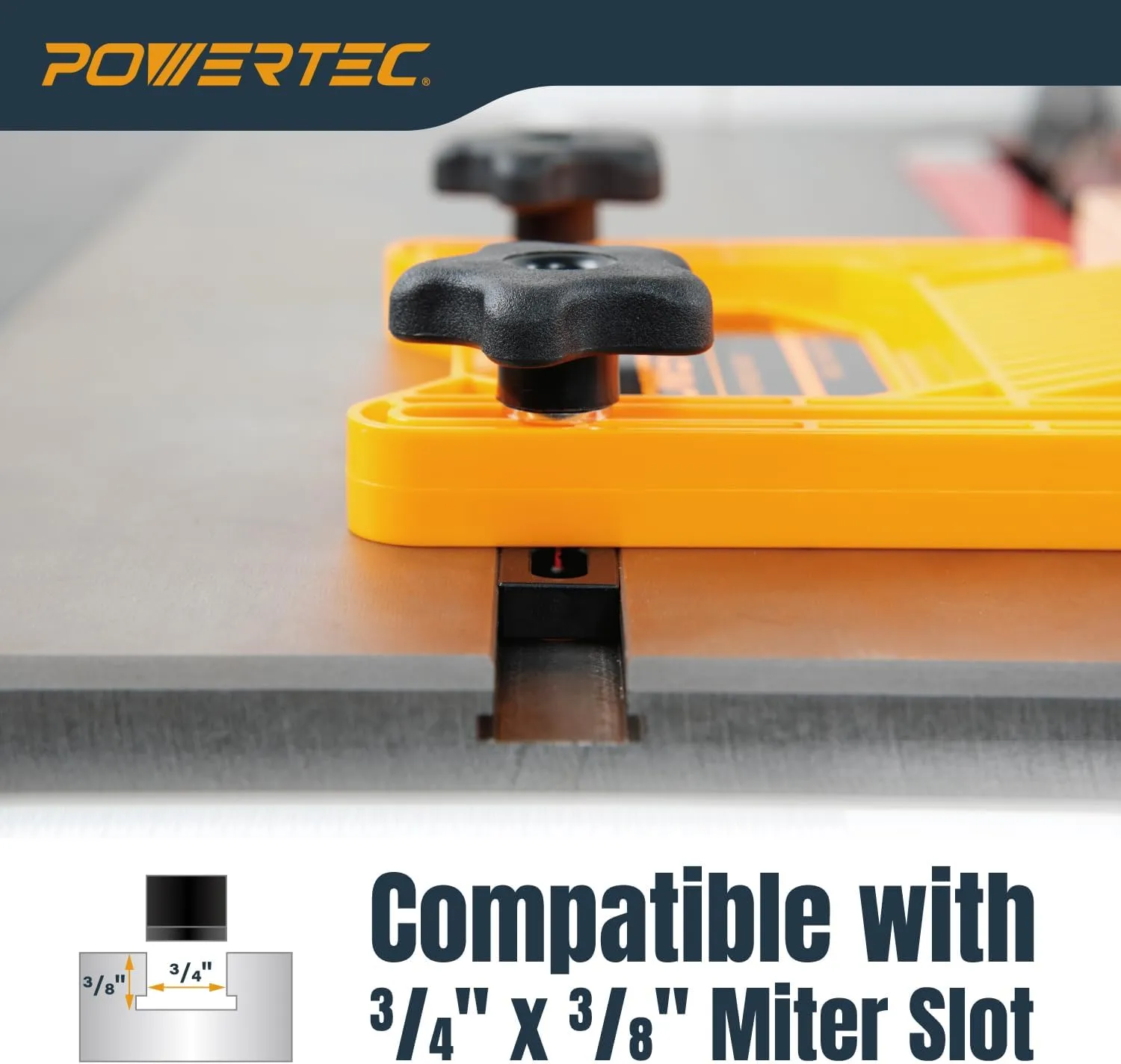 POWERTEC Tandem Feather Boards for Table Saw, Router Table & Bandsaw - 4PCs Combo Set, Fits T-Track & Miter Slot - Woodworking Tools & Accessories to Reduce Kickback & Increase Safety (72027)