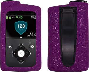 Premium Sequins Soft Silicone case for Medtronic Minimed Insulin Pump 630G/ 640G/ 670G/770G/780G (Purple)