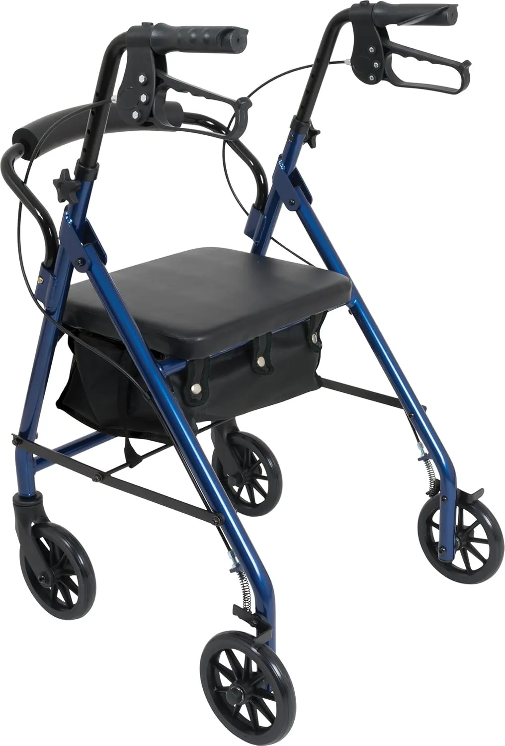 Probasics Junior Aluminum Rollator with 6 Inch Wheels, 250 Pound Weight Capacity, Blue