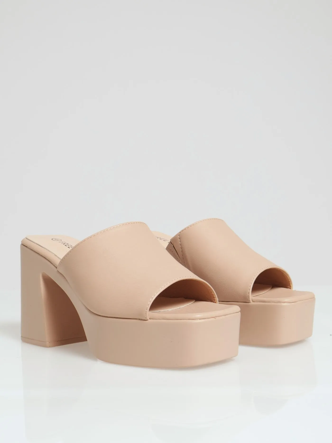 Push-In Mule Platform Sandal - Oatmeal