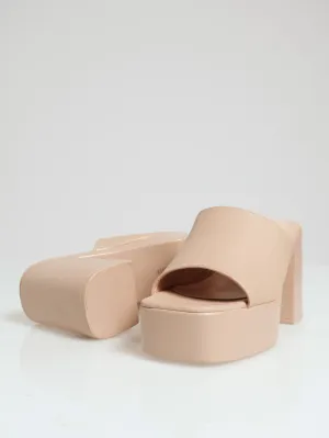 Push-In Mule Platform Sandal - Oatmeal