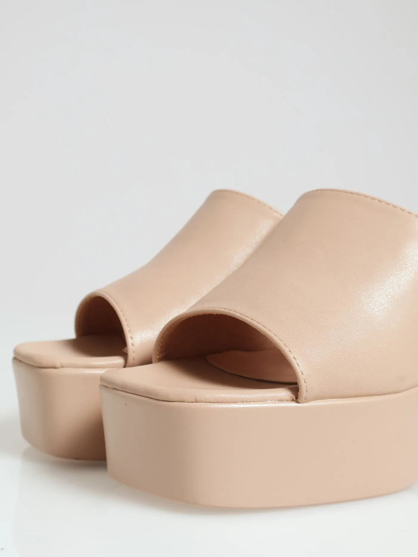 Push-In Mule Platform Sandal - Oatmeal