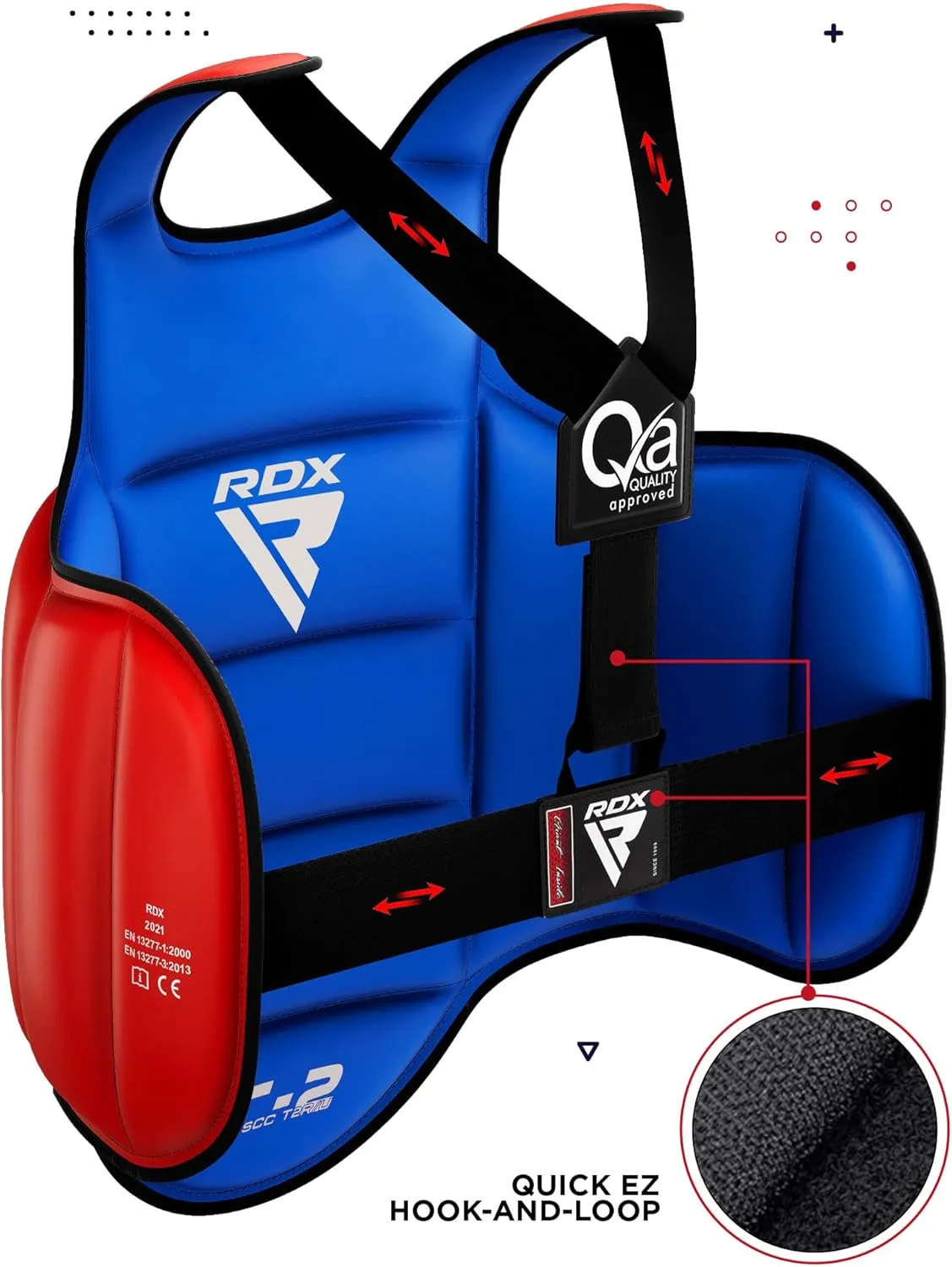 RDX Boxing Body Protector Reversible, Kickboxing MMA Muay Thai Chest Guard, Sparring Training Heavy Punching, Adjustable Shield, Martial Arts Upper Belly Protection Pad, Taekwondo TKD Vest