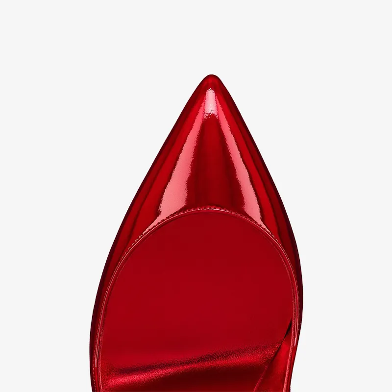 Red Patent Leather PumpHand-Placed Red Strass