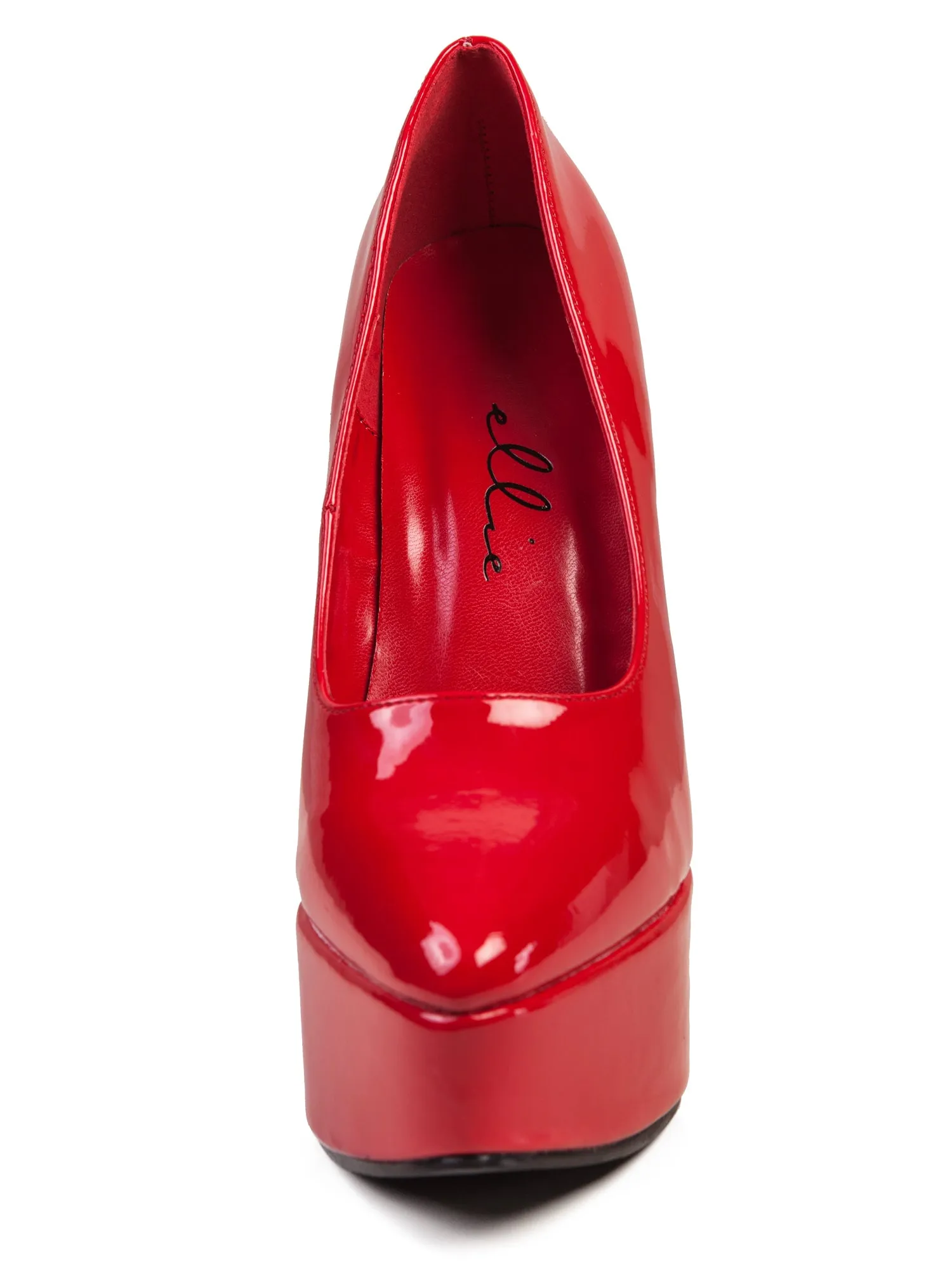 Red Stiletto Heel Platform Pump