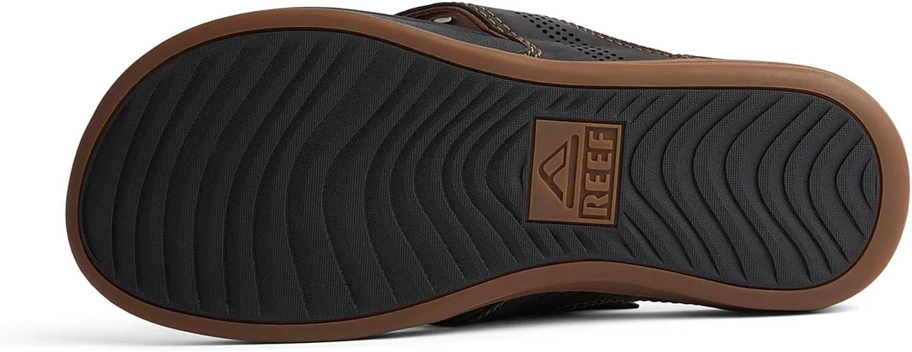 REEF Cushion Lux Men's Flip Flop, Ultra Soft Cushion Footbed, Full Grain Leather Strap