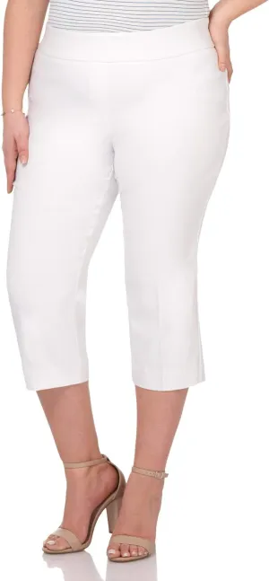 Rekucci Curvy Woman Plus Size Classic Pull-On Stretchy Straight Leg Capri