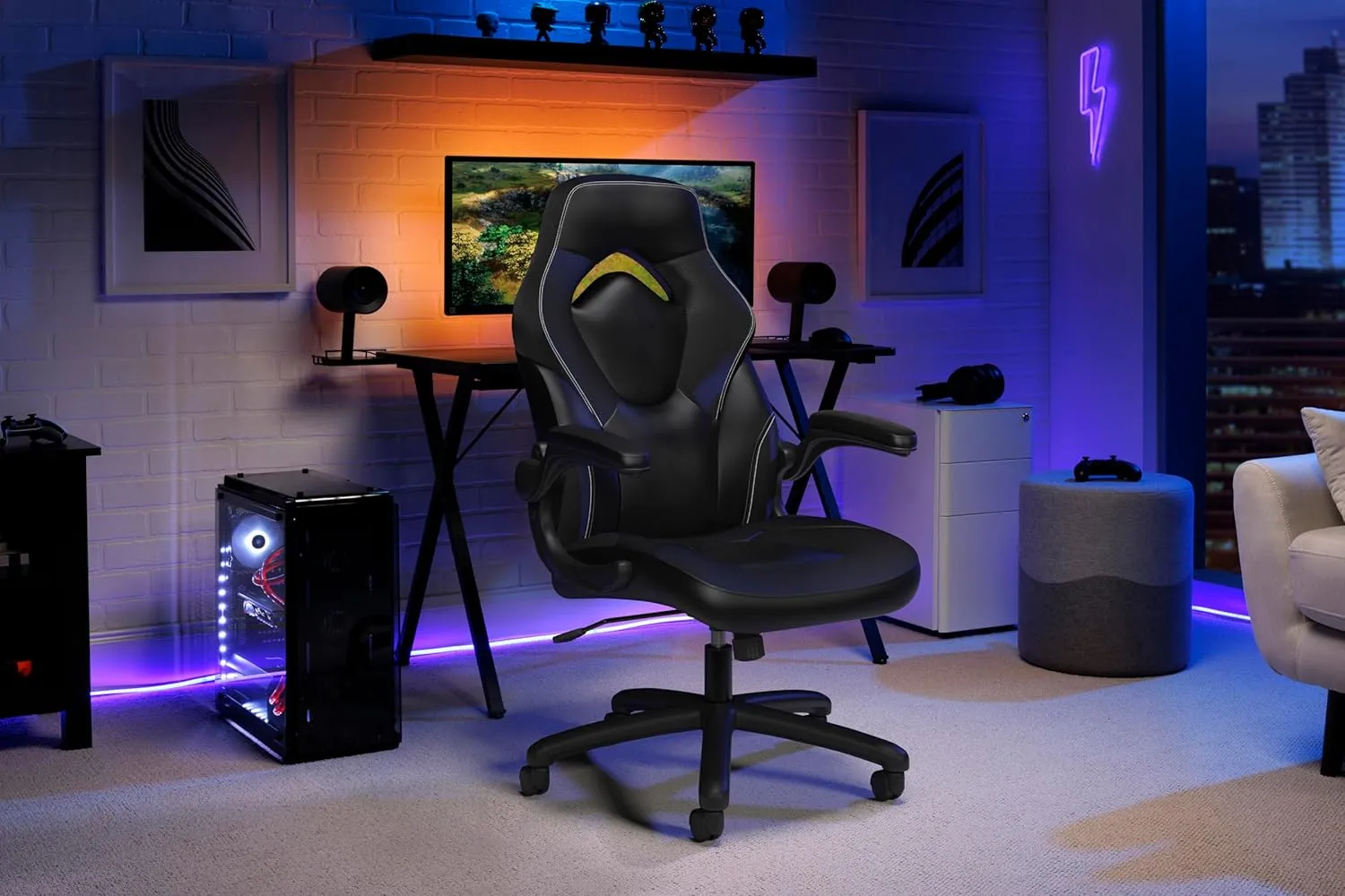 RESPAWN 3085 Ergonomic Gaming Chair, High Back PC Computer Desk Office Chair, Flip-up Arms - Black