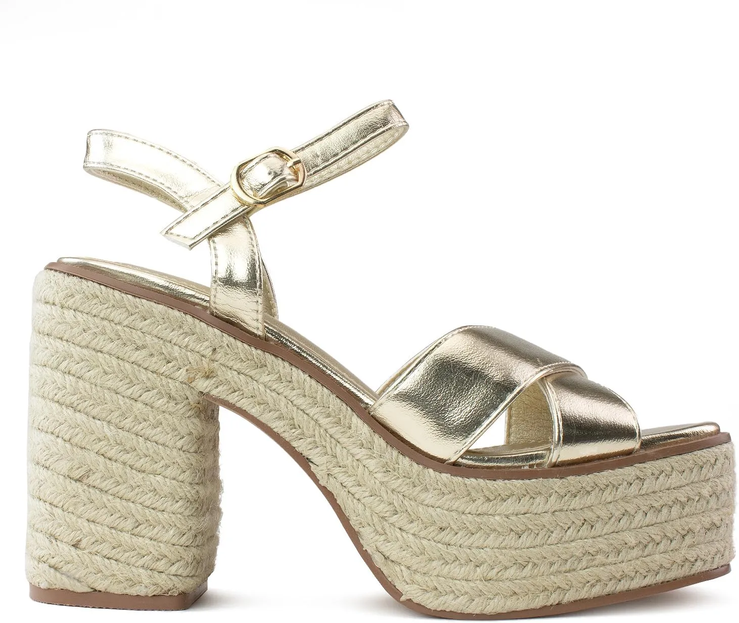 RF ROOM OF FASHION Women's Peep Toe Criss Cross Band Ankle Strap Platform Chunky Heel Mule Sandals