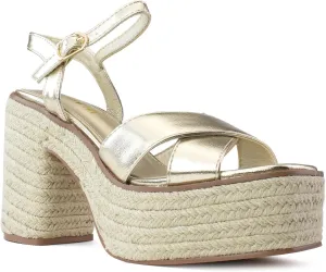 RF ROOM OF FASHION Women's Peep Toe Criss Cross Band Ankle Strap Platform Chunky Heel Mule Sandals