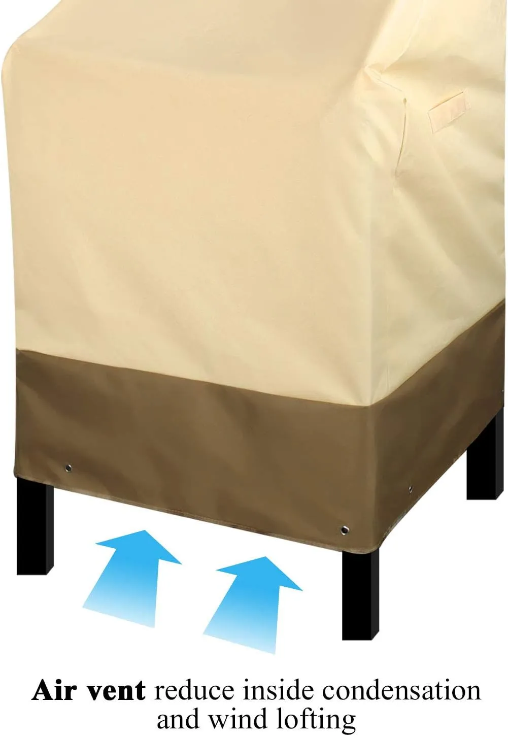 RosieLily High Back Patio Chair Covers Waterproof Heavy Duty Stackable Outdoor Bar Stool Cover Patio Furniture Covers Outside Lounge Deep Seat Covers, High Back-1 Pack Beige