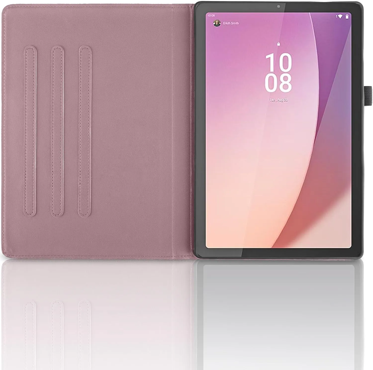 Rotating Case for Lenovo Tab M9 9.0 inch (TB-310FU) 2023 Released PU Leather Cover Lightweight Flip Stand Shell with Pen Holder for Lenovo Tab M9 9" 2023 Tablet-Rose Gold