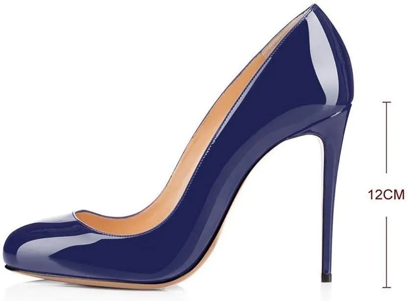 Round Toe Women Stiletto High Heel Dress Pump Closed Toe Shoe Closed Office Special Dressy Casua Wedding Pump Shoes