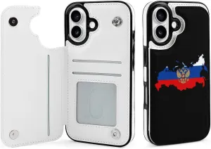 Russian Eagle Map of Russia Compatible with Case Phone Wallet Card Holder Shockproof Protective Flip Cover