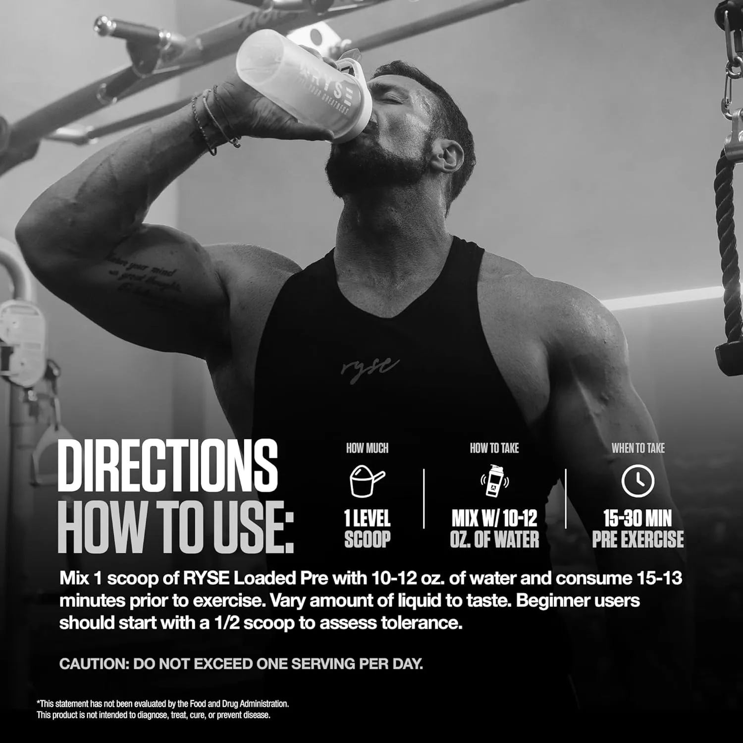 RYSE Loaded Pre Workout Powder - Bazooka Grape - Daily Pre-Workout for Men & Women with 390mg Caffeine, Beta Alanine, and Citrulline for Pump, Focus, and Energy - 30 Servings