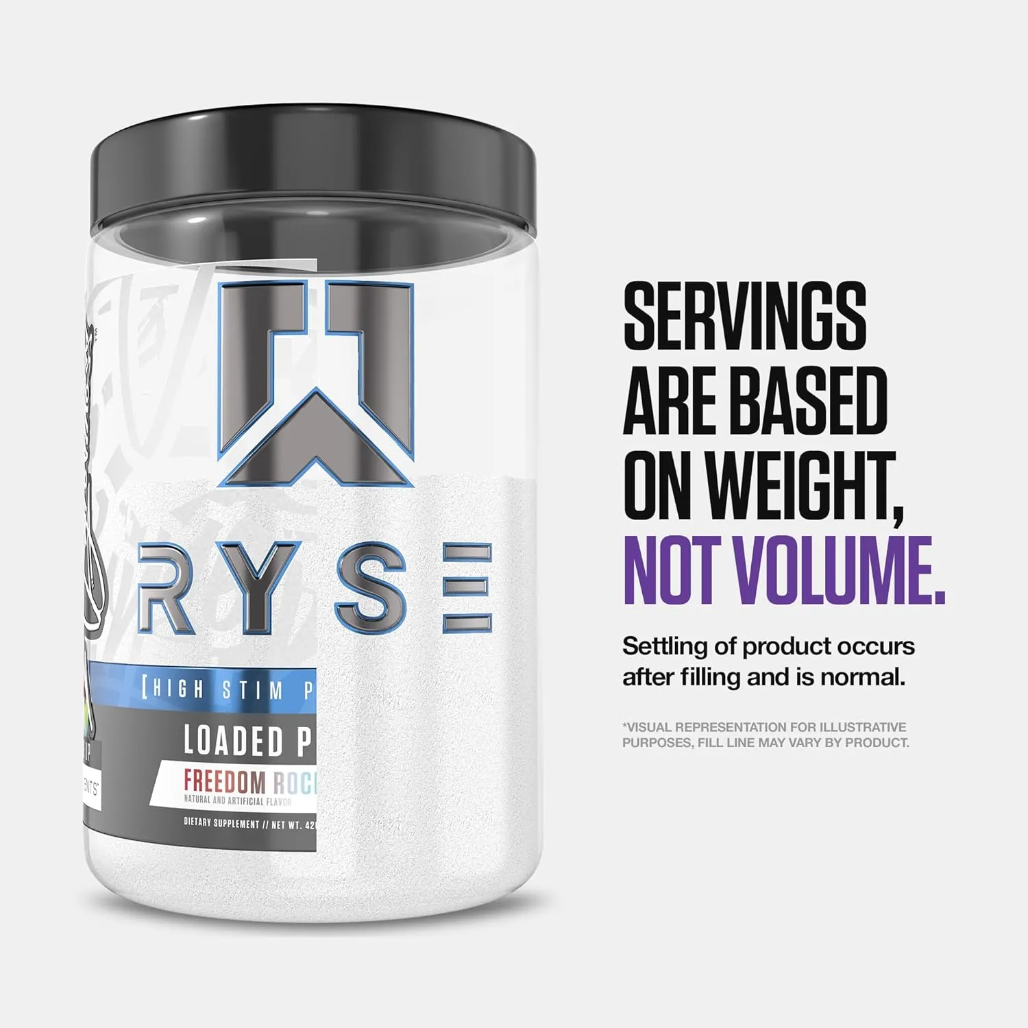 RYSE Loaded Pre Workout Powder - Bazooka Grape - Daily Pre-Workout for Men & Women with 390mg Caffeine, Beta Alanine, and Citrulline for Pump, Focus, and Energy - 30 Servings