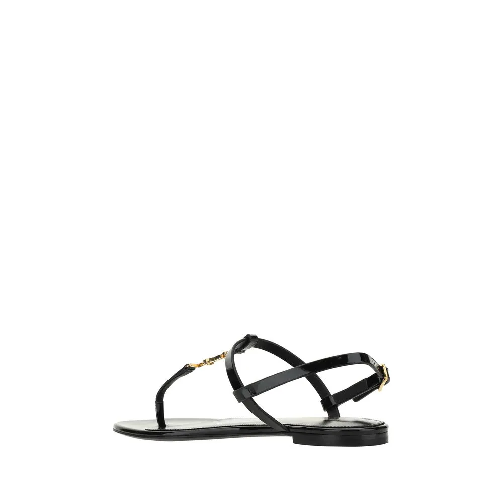 Saint Laurent Cassandra Flat Slingback Sandals