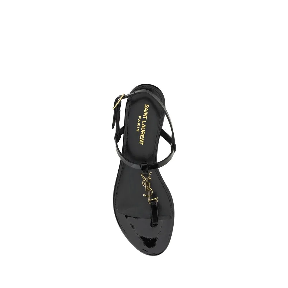Saint Laurent Cassandra Flat Slingback Sandals