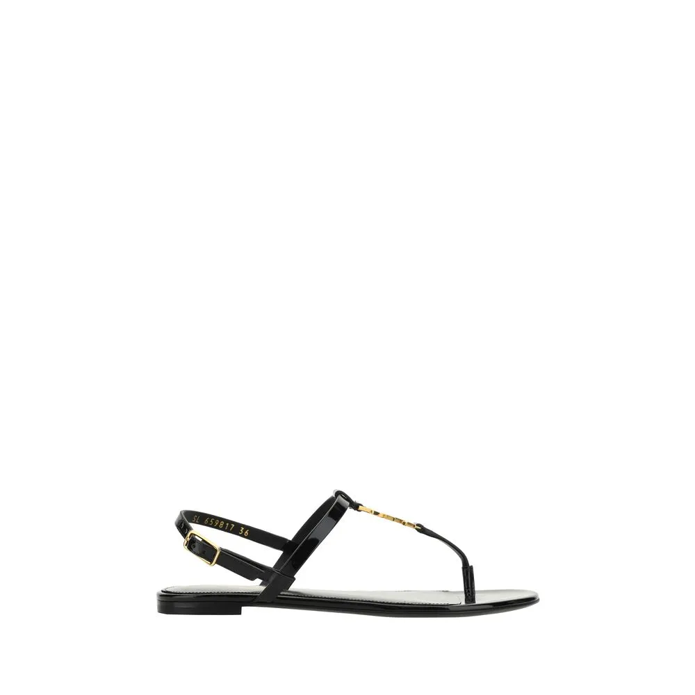 Saint Laurent Cassandra Flat Slingback Sandals
