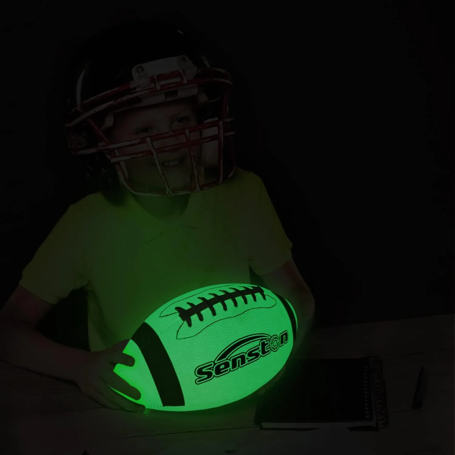 Senston Football Size 9/6 - Premium Composite Leather High School/Kids/Youth Football with Pump Size Foot Ball with Pump