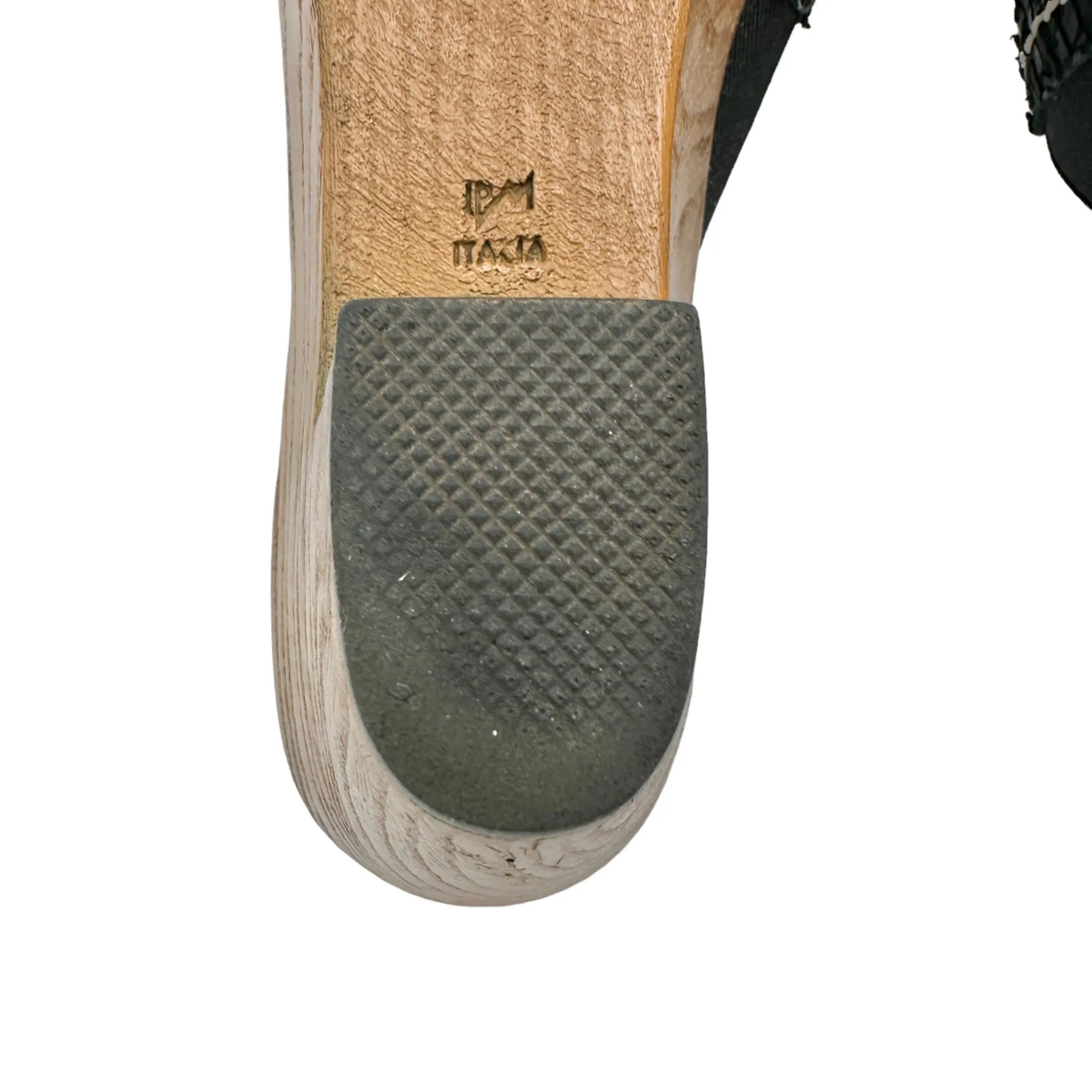 Sesto Meucci 8.5N Nu-Buck Leather Mule Slide Sandal Black 3in Heel