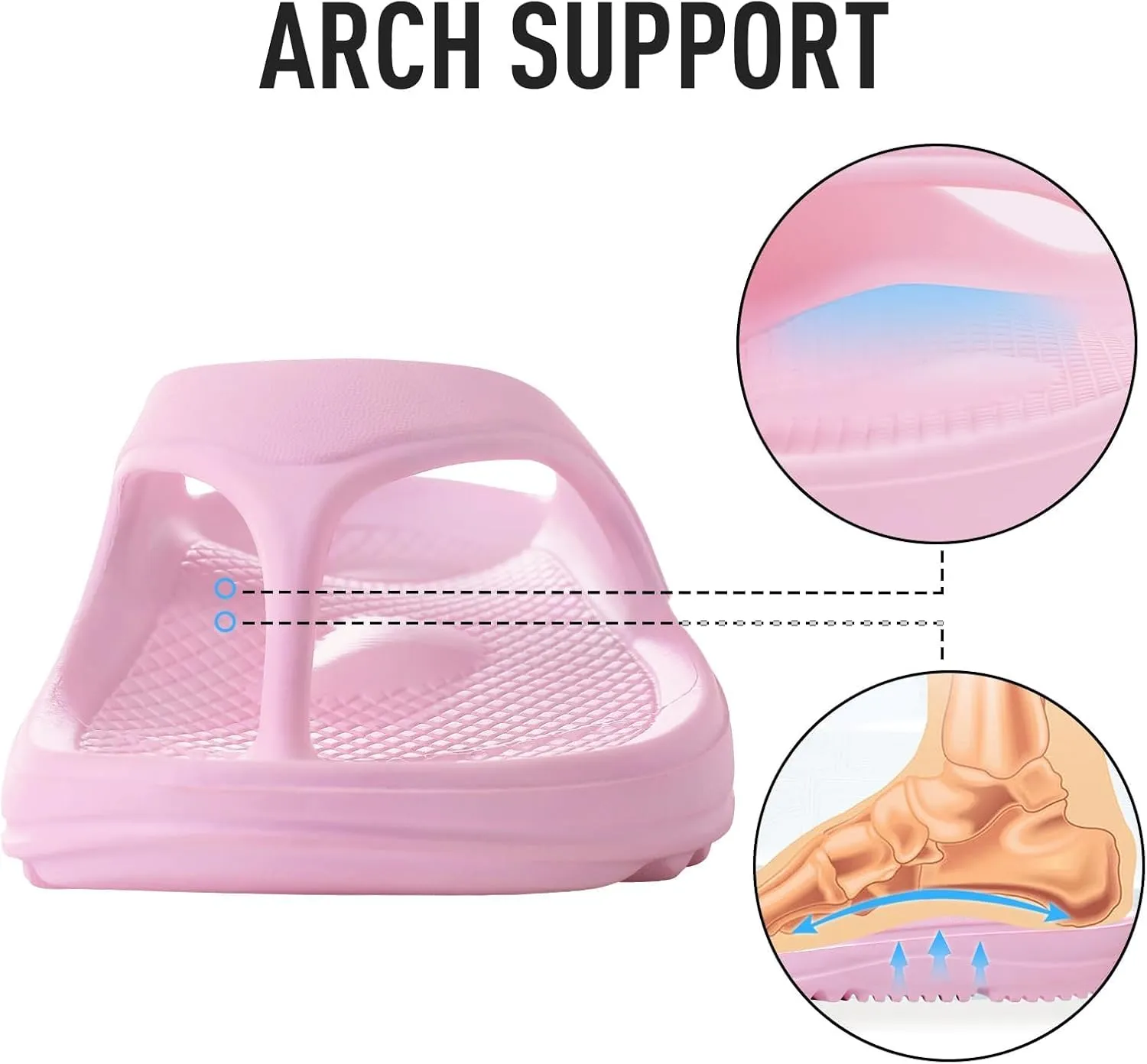 shevalues Orthopedic Sandals for Women Arch Support Recovery Flip Flops Pillow Soft Summer Beach Shoes