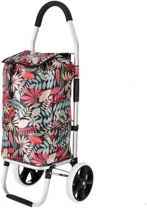 Shopping Trolley Folding Trolley, Multifunctional Wheeled Luggage Trolley, Aluminium Alloy Folding Trolley, Wear-Resistant, Foldable, Easy to Save (D)