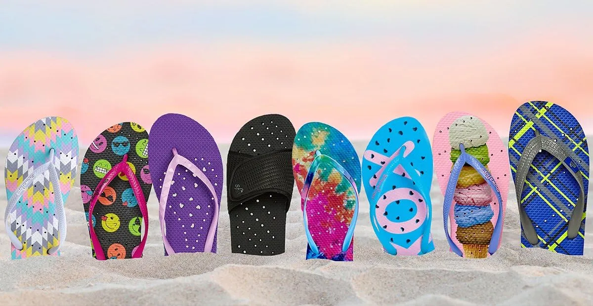 Showaflops Girl's Shower & Water Sandals for Pool, Beach, Camp and Gym Flip-Flop