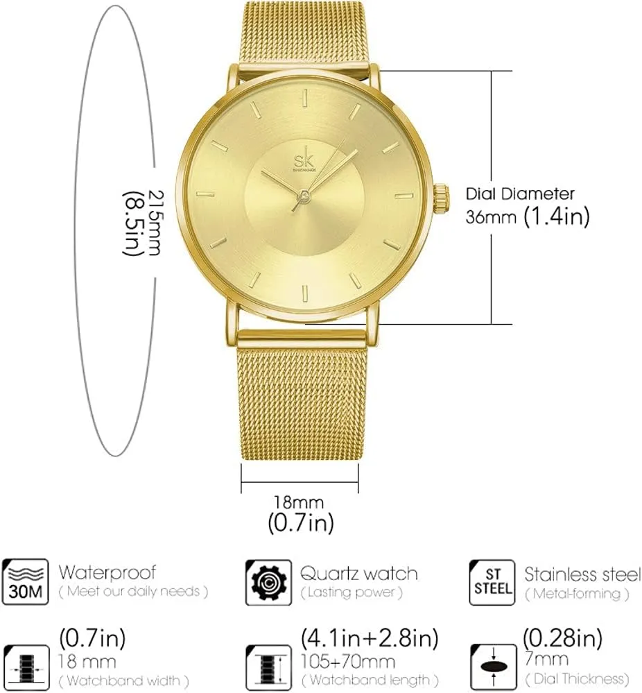 Simple Watches Analog Mesh Watches for Women Stainless Steel Band reloj de Mujer Gift for Anniversary