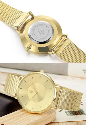 Simple Watches Analog Mesh Watches for Women Stainless Steel Band reloj de Mujer Gift for Anniversary