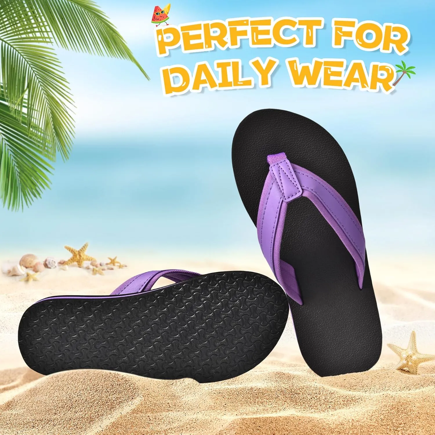 SkiBeaut Boy Flips Flops for Kids Child Slip-on Thong Sandals Kid Boys Slides Water Shoes for Beach Swim Pool