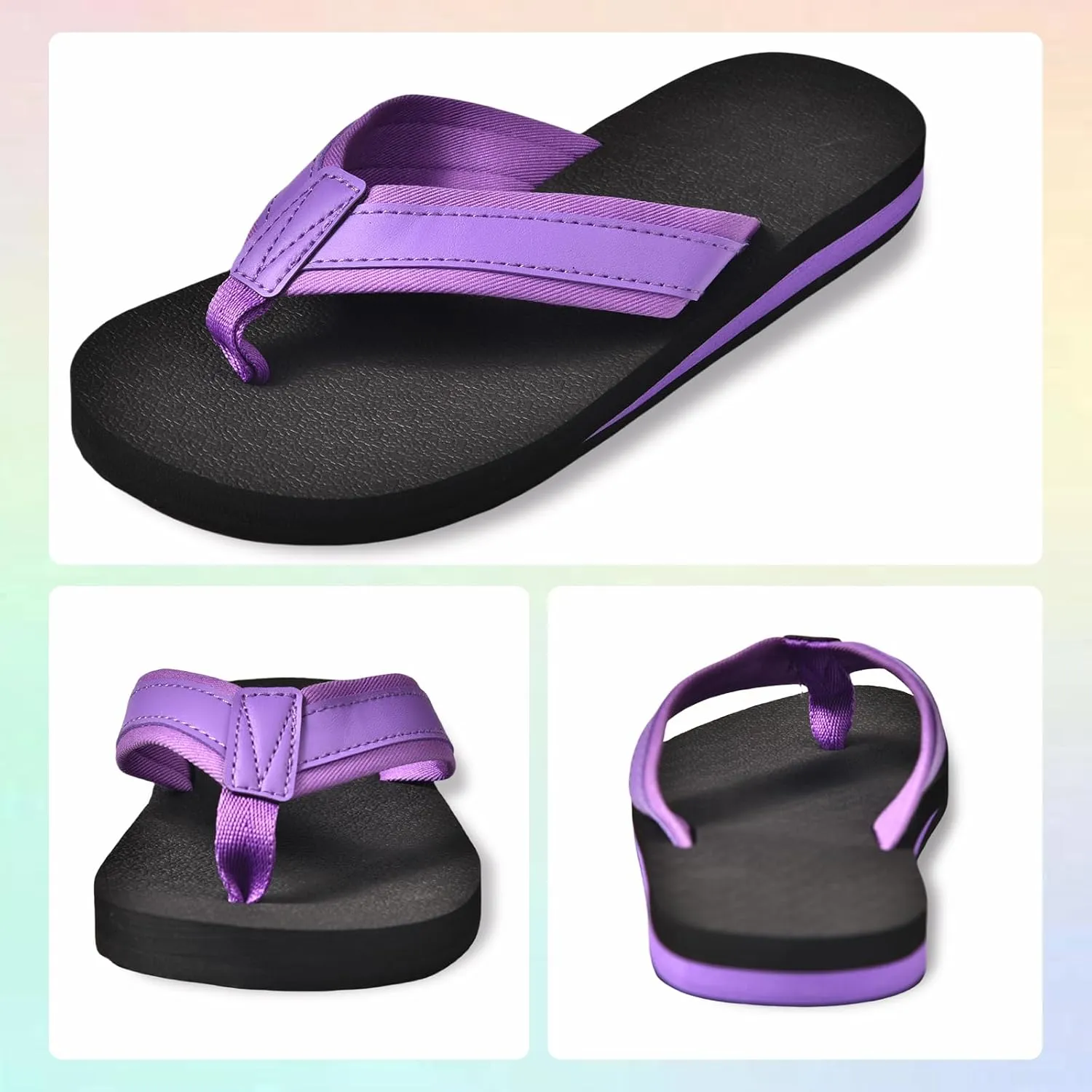 SkiBeaut Boy Flips Flops for Kids Child Slip-on Thong Sandals Kid Boys Slides Water Shoes for Beach Swim Pool